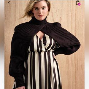 NWOT Eloquii Turtleneck Sweater Sleeve Scarf in Black Size 14/16